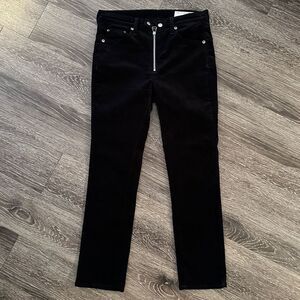 Rag & Bone Dojo Velvet Cropped Jeans In Black